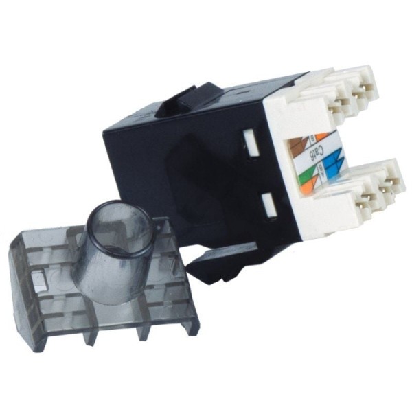 Conector RJ45 Phasak SD 3018 Cat.6 UTP/ Negro