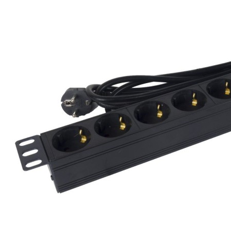 Regleta con Interruptor Phasak BNS 1518/ 8 Tomas de Corriente/ Cable 1.5m/ Negro