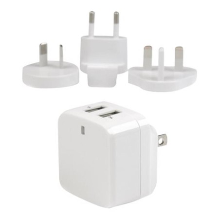Cargador pared startech usb2pacwh 17w 2x usb tipo a blanco