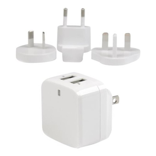 Cargador pared startech usb2pacwh 17w 2x usb tipo a blanco
