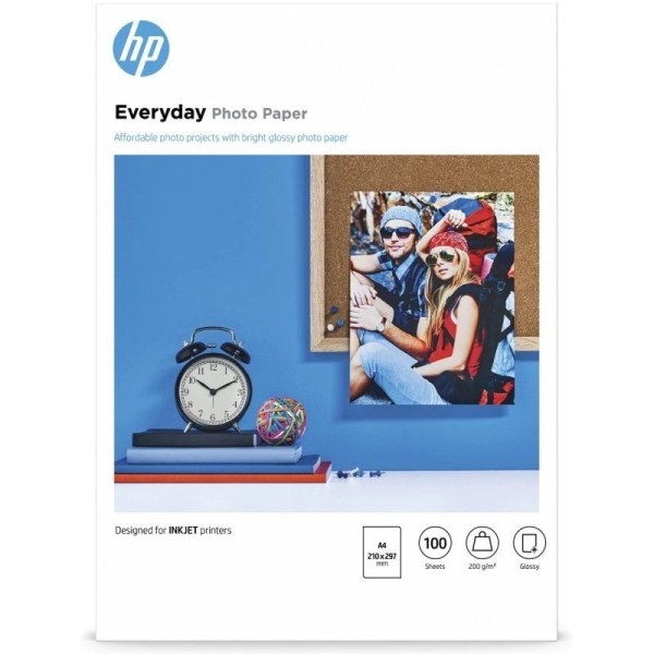 Papel Fotográfico HP Everyday Q2510A/ DIN A4/ 200g/ 100 Hojas