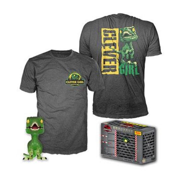 Pop & tee jurassic park clever raptor  funko  camiseta talla l