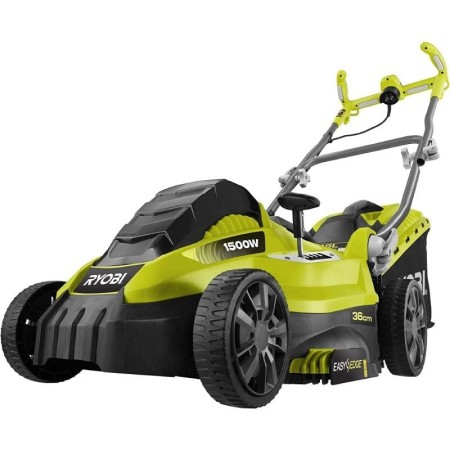 Cortacésped Ryobi RLM15E36H/ 1500W/ Corte Ø36cm/ Incluye Recolector de Hierba 45L y Adaptador Mulching