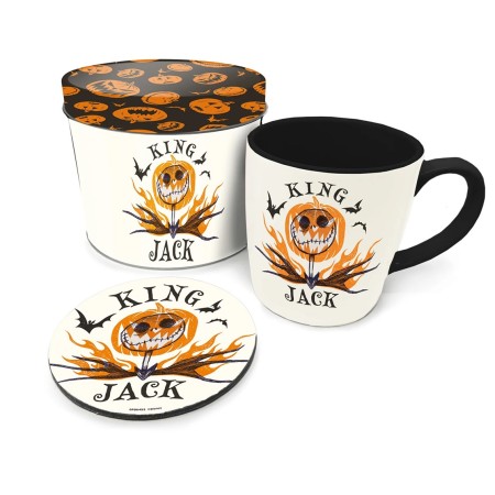 Set de taza posavasos  lata pyramid pesadilla antes de navidad