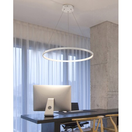 Luminaria colgante ELIX, 60W, blanco, Ø57+38cm · 4000 · Blanco neutro