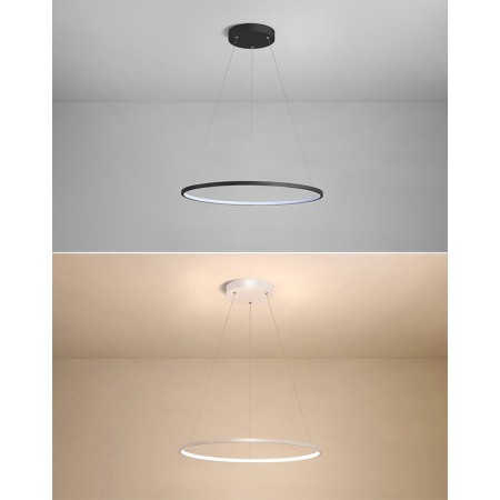 Luminaria colgante ELIX, 60W, blanco, Ø57+38cm · 4000 · Blanco neutro