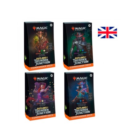 Juego de cartas magic the gathering outlaws of thunder junction mazos de commander caja inglés 1 unidad aleatoria