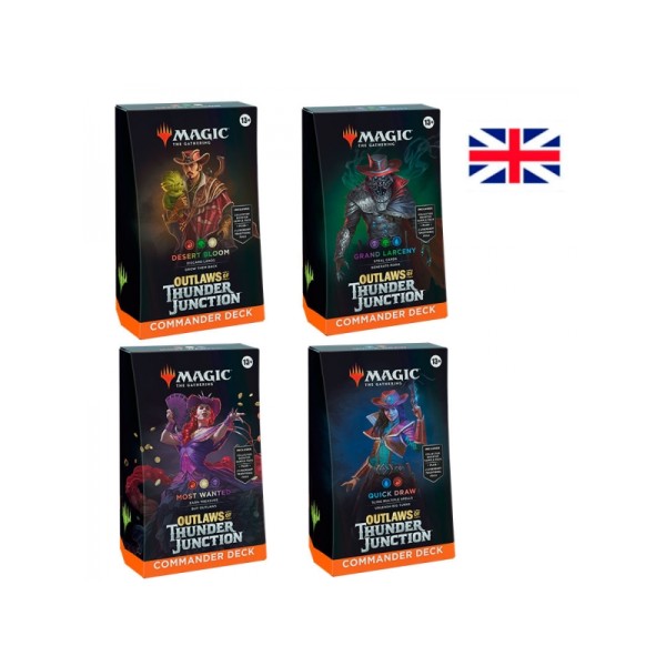 Juego de cartas magic the gathering outlaws of thunder junction mazos de commander caja inglés 1 unidad aleatoria