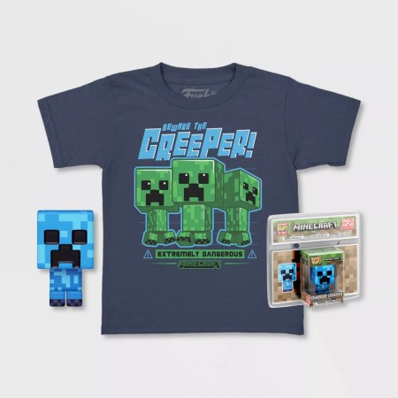 Pop & tee minecraft charged creeper funko  camiseta talla xl