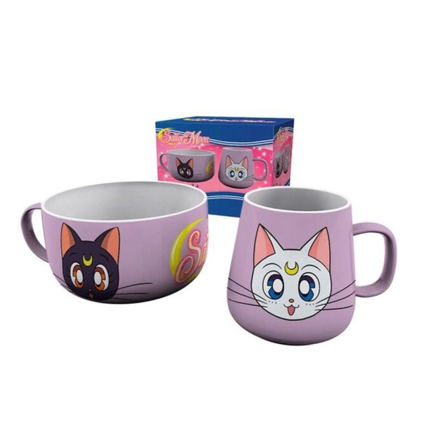 Set taza  bowl abystyle sailor moon luna & artemis