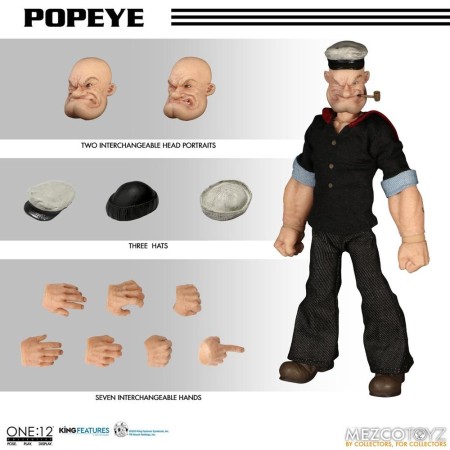 Figura mezco toyz popeye one:12 collective re - run popeye 15.5cm