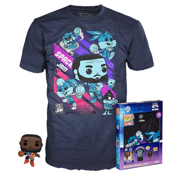 Pop & tee space jam looney tunes funko lebron james  camiseta pack 10 unidades todas las tallas