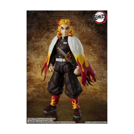 Figura tamashii nations demon slayer: kimetsu no yaiba sh figuarts kyojuro rengoku 15cm