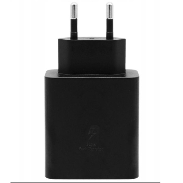 Cargador samsung 50w 2x usb tipo c negro  cable usb tipo c