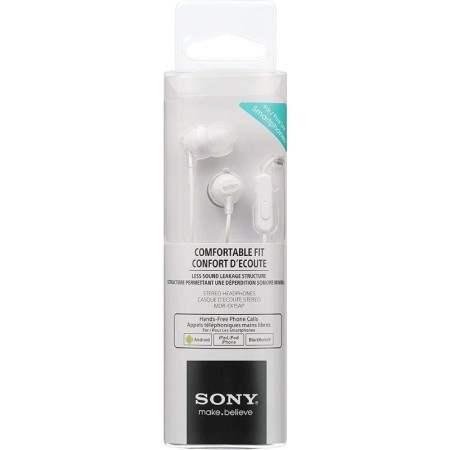 Auriculares Intrauditivos Sony MDR-EX15AP/ con Micrófono/ Jack 3.5/ Blancos