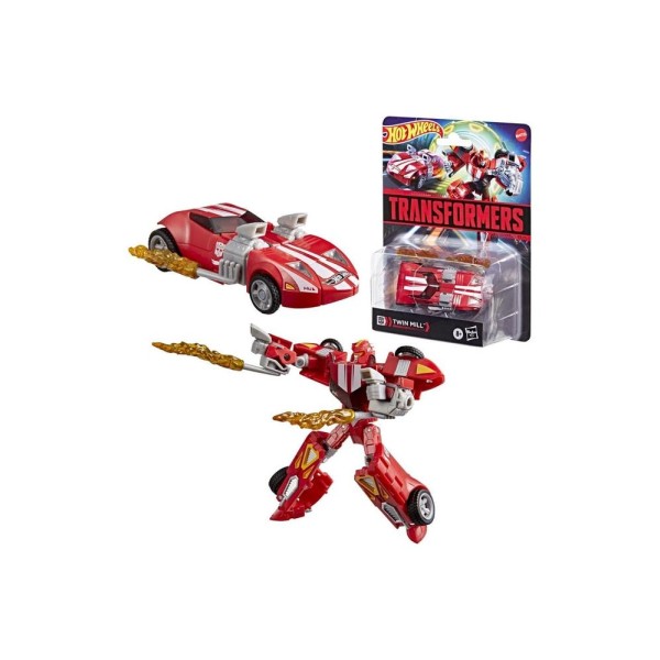 Figura hasbro transformers x hot wheels twin mill