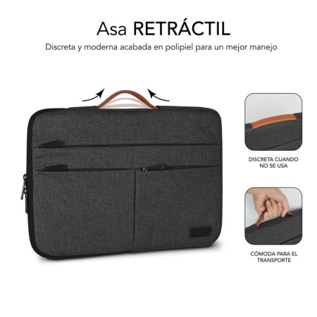 Funda Subblim Air Padding 360 Sleeve para Portátiles hasta 14"/ Gris Oscuro