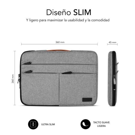 Funda Subblim Air Padding 360 Sleeve para Portátiles hasta 14"/ Gris Claro