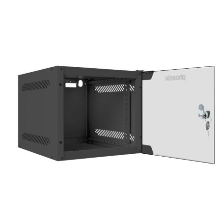 Armario rack phoenix 4u 280x310x247 mural 10'' hasta 20 kg negro