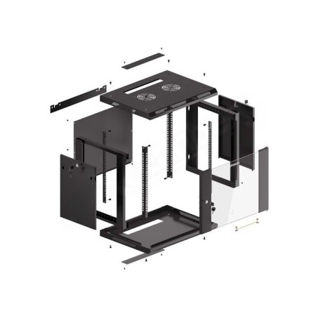 Armario rack phoenix 9u 600x450x501 auto - ensamblado 19'' hasta 60 kg negro