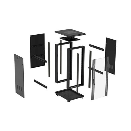 Armario rack phoenix 22u 600x800 de pie servidor 19'' hasta 1000 kg negro