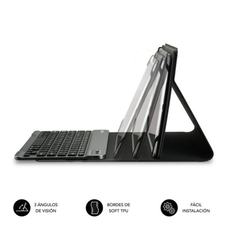 Funda con Teclado Subblim Keytab Pro Bluetooth para Tablets de 10.1"-10.8"/ Negra