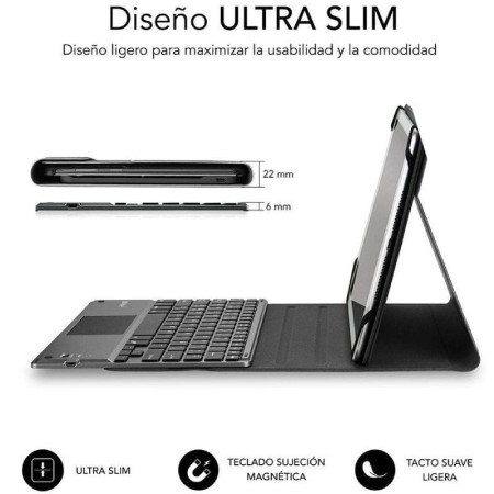 Funda con Teclado Subblim Keytab Pro Bluetooth Touchpad para Tablets de 10.1"-10.8"/ Negra