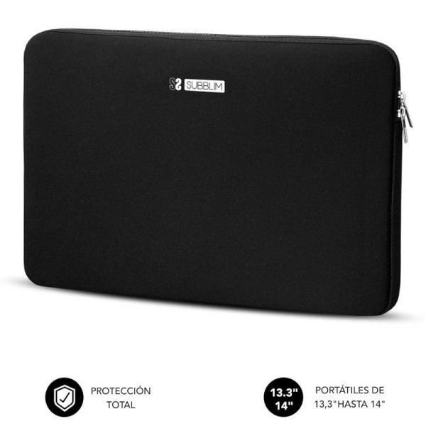 Funda Subblim Business Laptop Sleeve Neoprene para Portátiles 13.3"-14"/ Negra