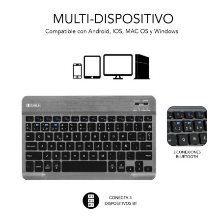 Funda con Teclado Subblim KeyTab Pro BT para Tablets Samsung Galaxy A8 X200/205/ Negra