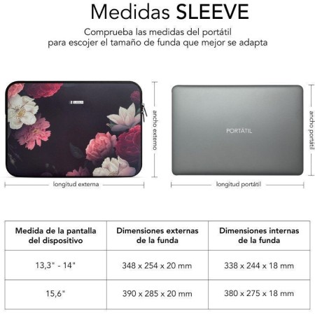 Funda Subblim Trendy Sleeve Neo Flowers para Portátiles hasta 15.6"