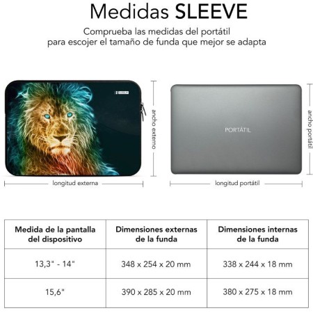 Funda Subblim Trendy Sleeve Neo Lion para Portátiles hasta 15.6"