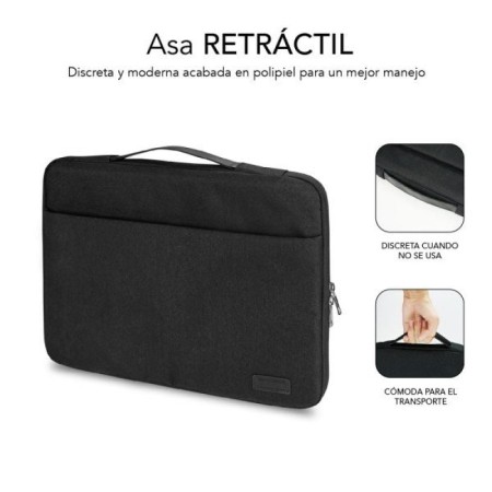 Maletín Subblim Elegant Laptop Sleeve para Portátiles hasta 15.6"/ Negro