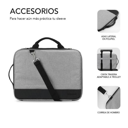 Maletín Subblim Advance Laptop Sleeve para Portátiles hasta 15.6"/ Gris