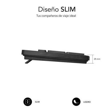 Teclado Subblim Business Slim Silencioso/ Negro