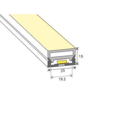 Tubo de silicona NEON Flex, 25x15mm, 1 metro