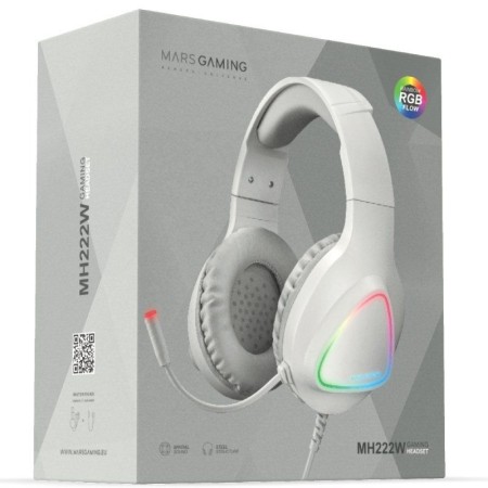 Auriculares Gaming con Micrófono Mars Gaming MH222/ Jack 3.5/ Blancos