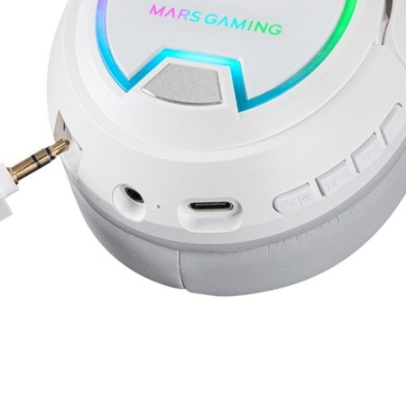 Auriculares Gaming Inalámbricos con Micrófono Mars Gaming MHW100/ Jack 3.5/ Blancos