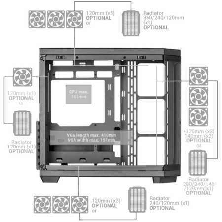 Caja Gaming SemiTorre Mars Gaming MC-3TCORE/ Negra