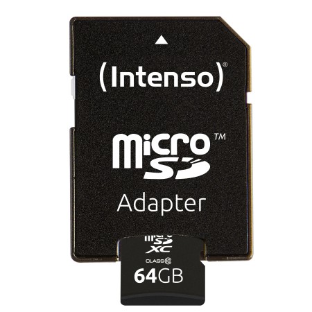 Tarjeta memoria micro sd intenso 64gb cl10 + adaptador sd