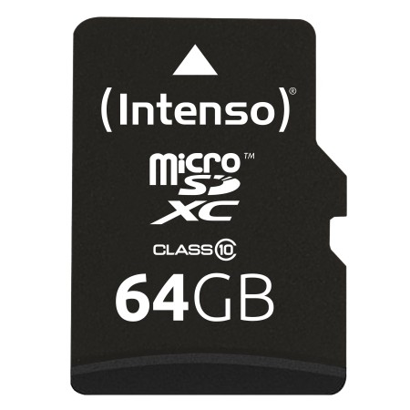 Tarjeta memoria micro sd intenso 64gb cl10 + adaptador sd