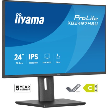 MONITOR IIYAMA PANTALLA PARA PC 60,5 CM (23,8″) 1920 X 1080 PIXELES FULL HD LED PANEL IPS ERGONÓMICO HDMI DISPLAYPORT USB