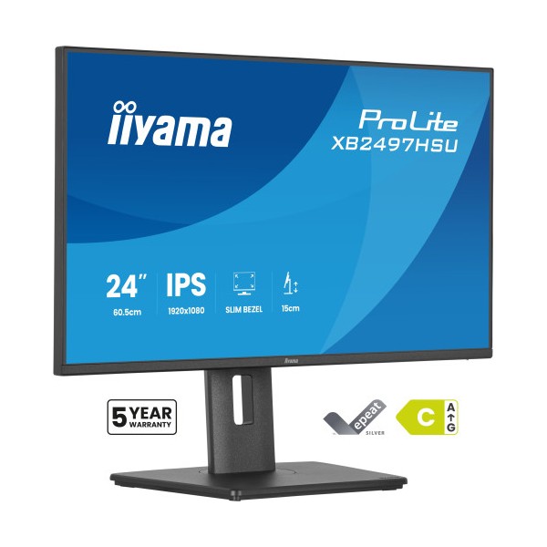 MONITOR IIYAMA PANTALLA PARA PC 60,5 CM (23,8″) 1920 X 1080 PIXELES FULL HD LED PANEL IPS ERGONÓMICO HDMI DISPLAYPORT USB