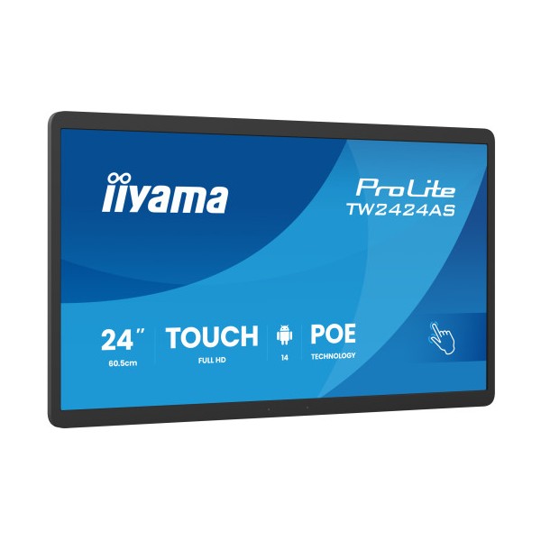 IIYAMA 24″ PANEL-PC ANDROID 14+GMS, SOC 8CORE RK3576 4GB, 32GB, PCAP BEZEL FREE 10-POINTS TOUCH, 1920X1080, 450CD/M², IPS PANEL,
