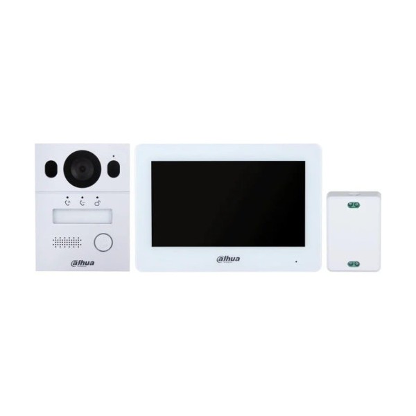 DHI-KTX01(S)/DHI-VTO2003F/DHI-VTH5123H-W-S2: DAHUA KIT VIDEOPORTERO IP VTO2003F + VTH5123H-W-S2, MONITOR INTERIOR 7″, WIFI, AUDI