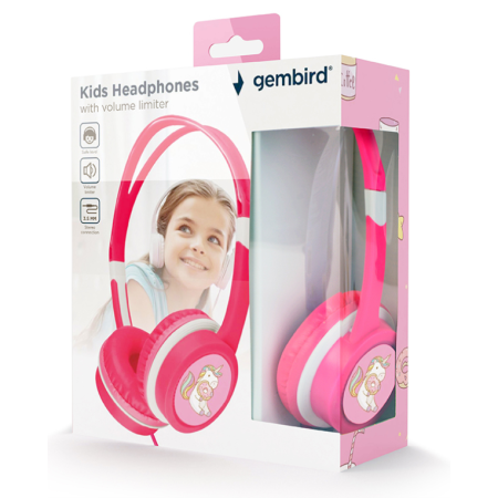 Gembird MHP-JR-PK auricular y casco Auriculares Alámbrico Diadema Música Rosa