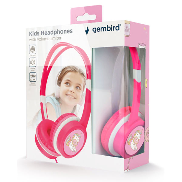 Gembird MHP-JR-PK auricular y casco Auriculares Alámbrico Diadema Música Rosa