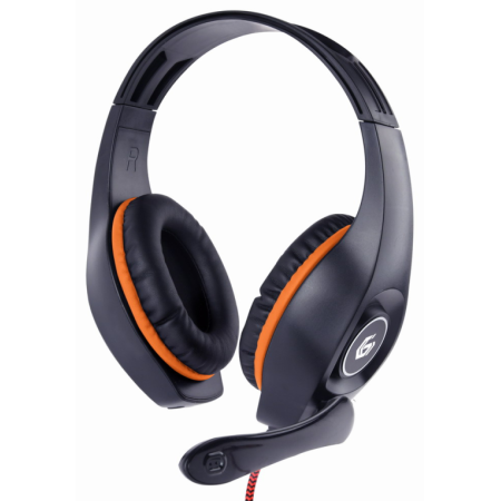Gembird GHS-05-O auricular y casco Auriculares Alámbrico Diadema Juego Negro, Naranja