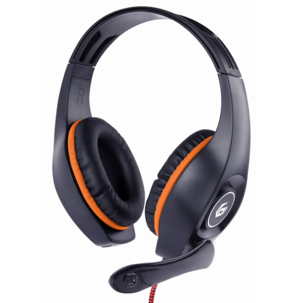 Gembird GHS-05-O auricular y casco Auriculares Alámbrico Diadema Juego Negro, Naranja