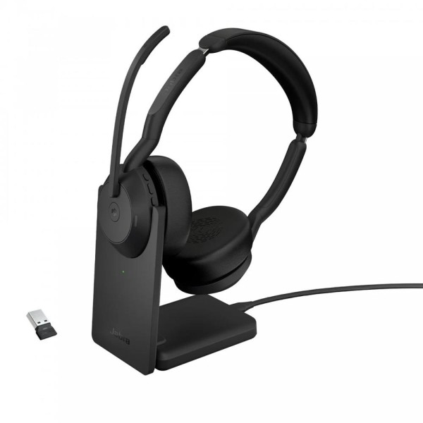 Auriculares jabra evolve2 55 ms stereo inalambrico negro