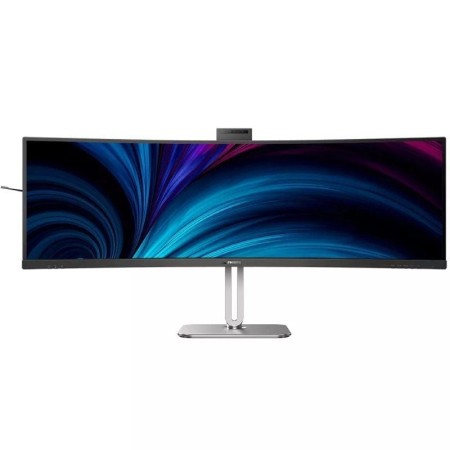 Monitor Profesional Ultraparonámico Curvo Philips 49B2U5900CH 48.8″/ Dual QHD/ Webcam/ Multimedia/ Regulable en altura/ Plata y 